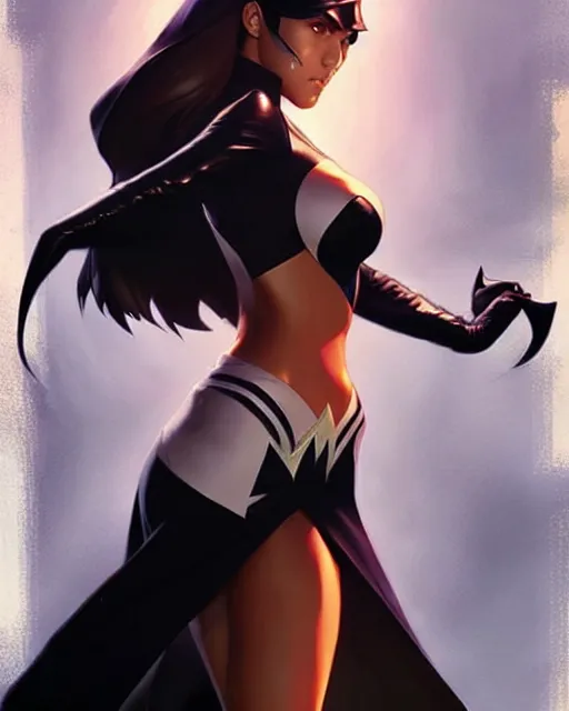 Image similar to artgerm, greg rutkowski comic book cover art, jessica alba as zatanna