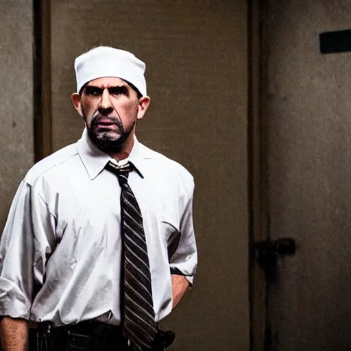 Image similar to prison mike looking tough, movie still