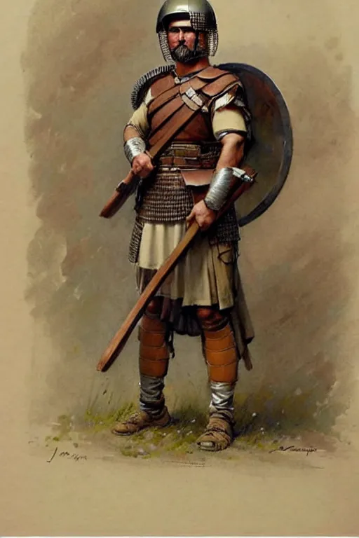 Image similar to (((((1950s roman legionary . muted colors.))))) by Jean-Baptiste Monge !!!!!!!!!!!!!!!!!!!!!!!!!!!