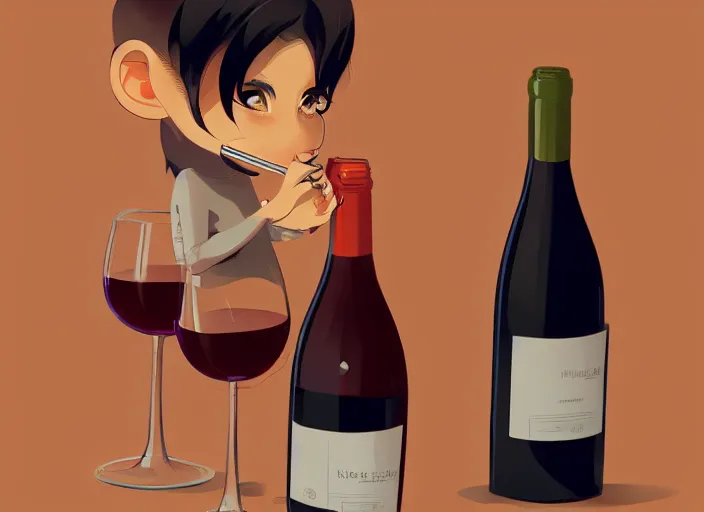 Image similar to cute monkey drinking wine. clean cel shaded vector art. behance hd by lois van baarle, artgerm, helen huang, by makoto shinkai and ilya kuvshinov, rossdraws, illustration, art by ilya kuvshinov