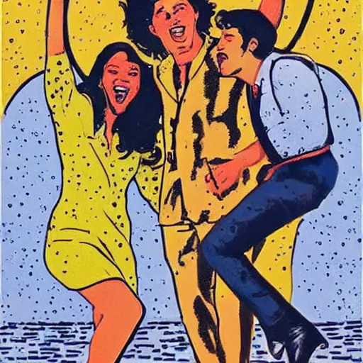 Prompt: it's raining man, hallelujah!