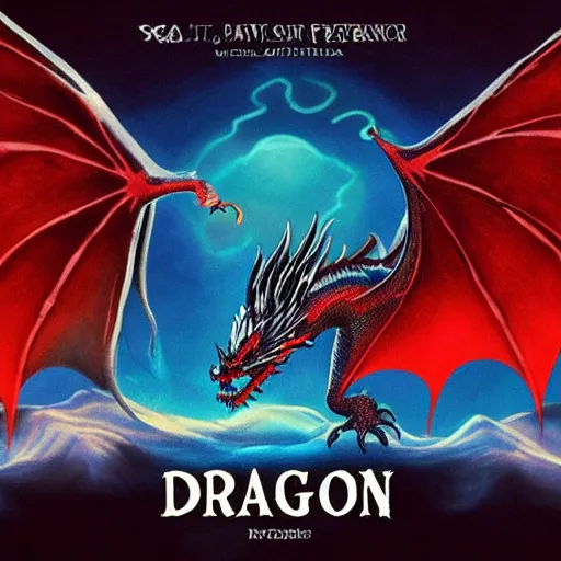 Prompt: dragon album art, poster, cover art, epic, dramatic