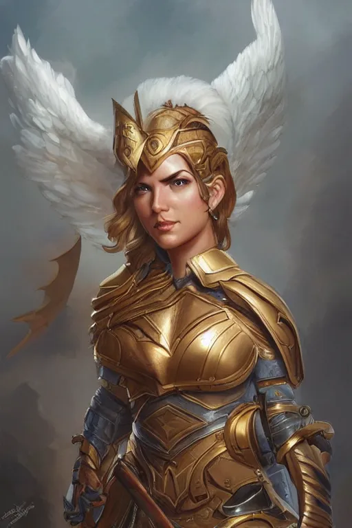 Image similar to amazon valkyrie athena, d & d, fantasy, portrait, highly detailed, headshot, digital painting, trending on artstation, concept art, sharp focus, illustration, art by artgerm and greg rutkowski and magali villeneuve