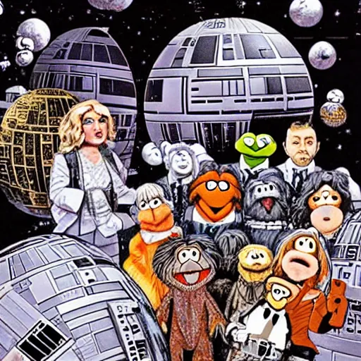 Image similar to muppets storming the death star