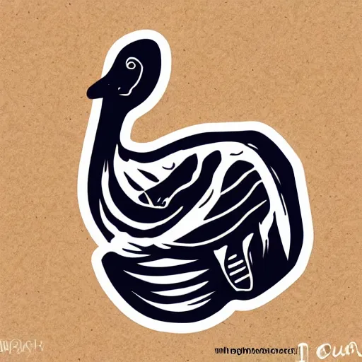 Prompt: goose sticker design, flat illustration