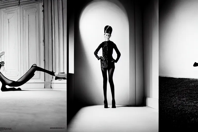 Image similar to fashion editorial photography in a world inspired by stanley kubrick