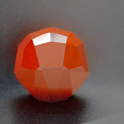 Prompt: a crystal orange sitting on a countertop, cycles 3 d render, octane, 4 k, caustics, unreal engine