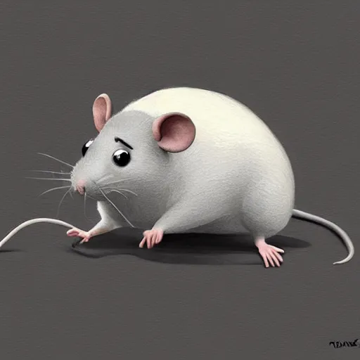 Prompt: rat by pixar style, cute, illustration, digital art, concept art, most winning awards