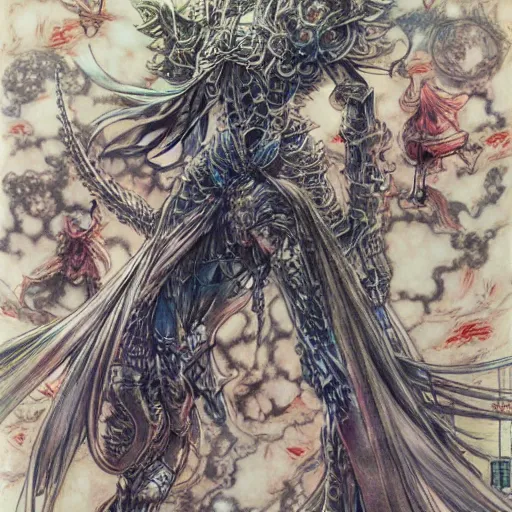 Prompt: art by Yoshitaka Amano,traditional