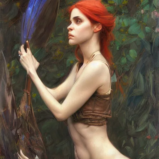 Image similar to a painting in the style of charlie bowater, and in the style of donato giancola, and in the style of john william waterhouse. smooth, sharp focus.