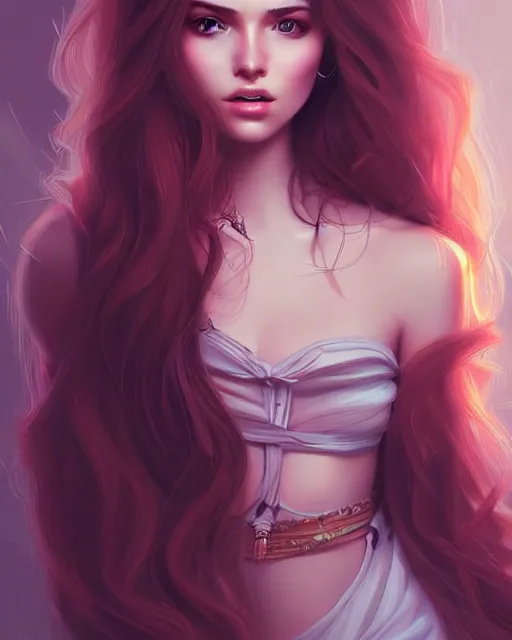 Image similar to soft pretty female with long hair, wearing gorgeous clothing, digital character illustration, artstation trending female illustration, intricate, sharp focus, hyper detailed, digital painting, matte, character art by prywinko art, pyromallis rene maritte, masterpiece