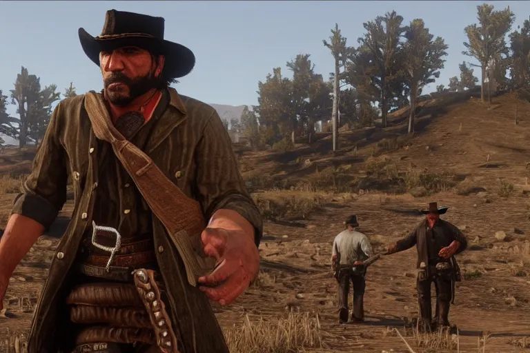Prompt: robert trejo in red dead redemption 2