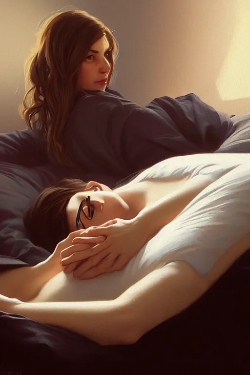 Image similar to groundhog drug addict lies on the bed, realistic portrait, highly detailed, digital painting, artstation, concept art, smooth, sharp focus, illustration, cinematic lighting, art by artgerm and greg rutkowski and alphonse mucha