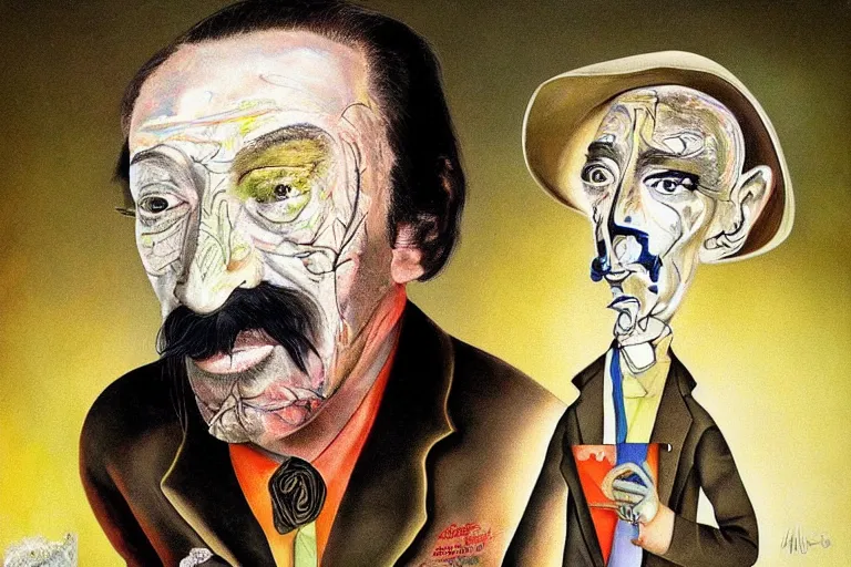 Image similar to portrait of a uncanny painter by Chor Boogie and Salvador Dali collaboration