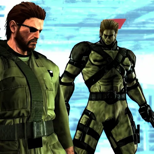 Image similar to metal gear solid, ps 1 graphics, software rendering, playstation 1 graphics