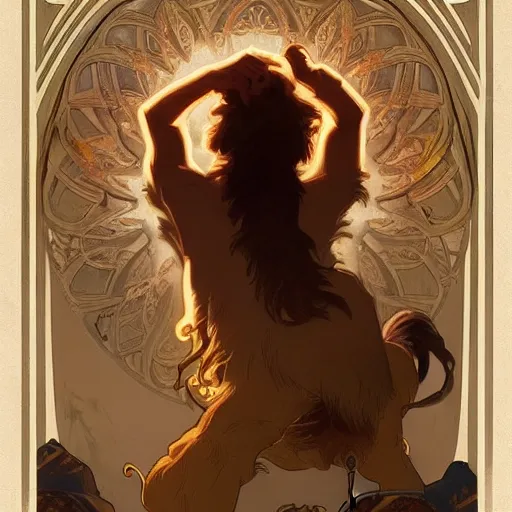 Prompt: Simba lion king Disney a very detailed a very detailed elegant, sharp focus, a very detailed art by alphonse mucha and greg rutkowski