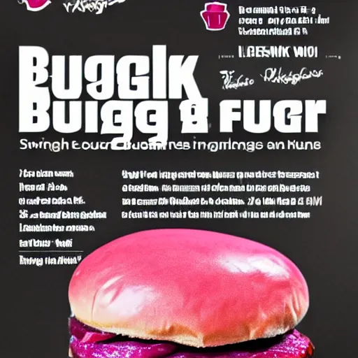 Image similar to pink burger ad