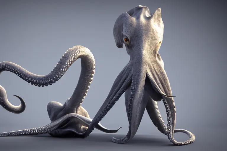 Prompt: dramatic realistic hibrid jiraffe octopus, unreal engine 5, subsurface scattering, hd, 8 k, hdr
