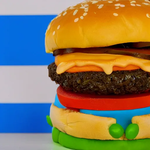 Image similar to A Mike Wackowski themed cheeseburger