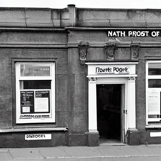 Image similar to photograph of North Allerton post office as a portal to hell