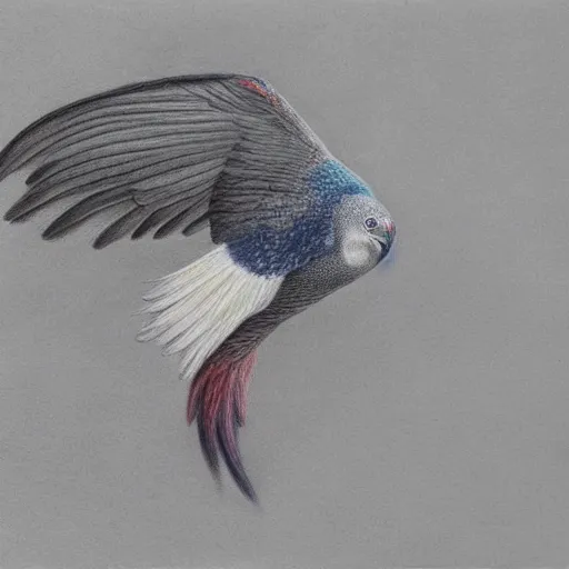 Prompt: a full body realistic coloured pencil drawing of a quetzal, realistic graphite, highly detailed, artstation, fine art, white background, by marcello barenghi