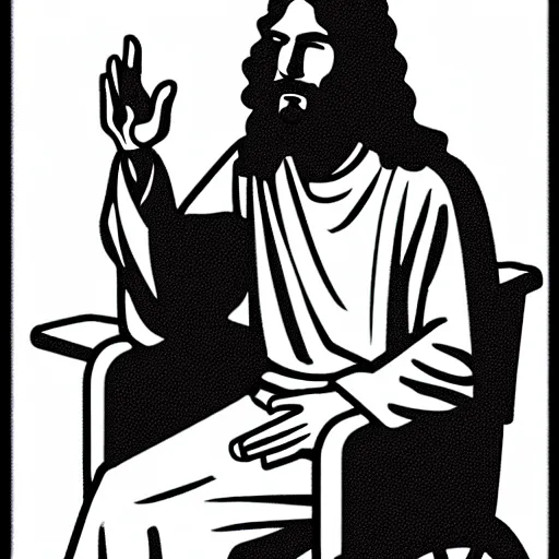 Prompt: jesus christ smoking a blunt, sitting in a wheelchair, biblically accurate