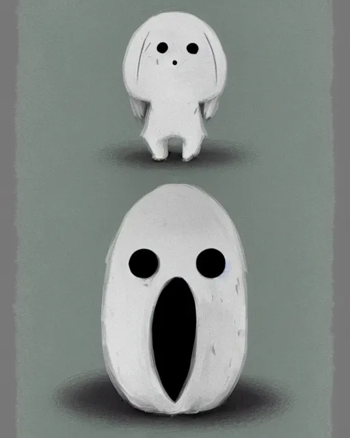 Prompt: cute funny ghost concept art, trending on artstation, trending on deviantart