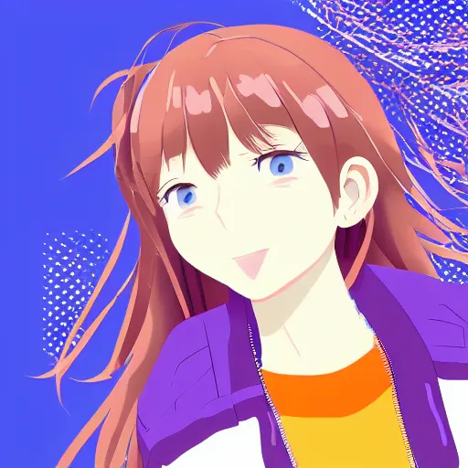 Image similar to a portrait of high school girl in the style of kyoto animation, Illustrator, in simple background, trending on pixiv