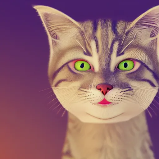 Image similar to cat theme logo, cat theme banner, cat design, a smiling cat, art photography style, trending on artstation, warm light, lovely and cute, fantasy art, 8 k resolution