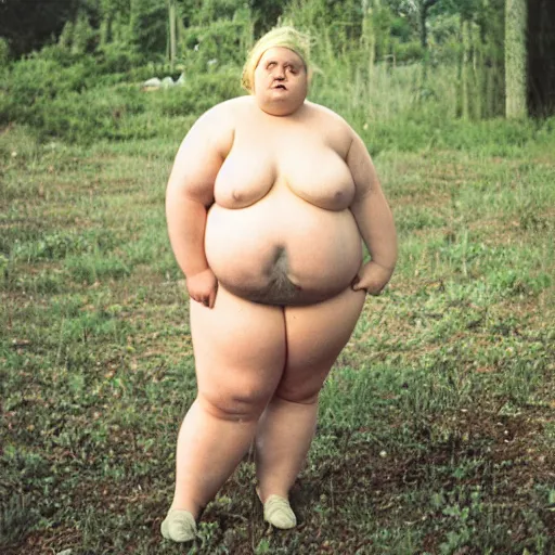 Image similar to fat obese redneck emma watson, kodak gold 2 0 0, 5 0 mm,