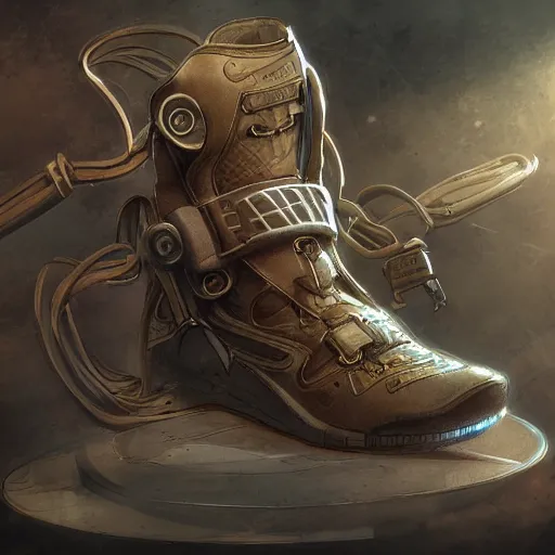 Image similar to sneaker concept art, steampunk, sharp focus, illustration, concept art by tooth wu