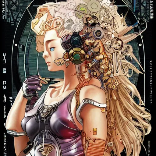 Image similar to the borg queen perfect coloring, low saturation, epic composition, masterpiece, bold complimentary colors. stunning masterfully illustrated by artgerm, range murata, alphonse mucha, katsuhiro otomo
