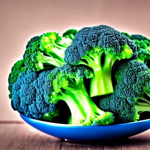 Prompt: blue colored broccoli