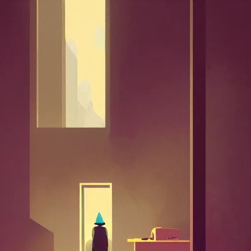 Image similar to a matte painting of obscure corners of nameless interiors by emiliano ponzi, james gilleard, george ault, david hockney, atey ghailan, albert namatjira, marius borgeaud, minimalist, bauhaus, retrofuturism, postminimalism, concept art, matte background, matte drawing, magical realism, space art, generative art