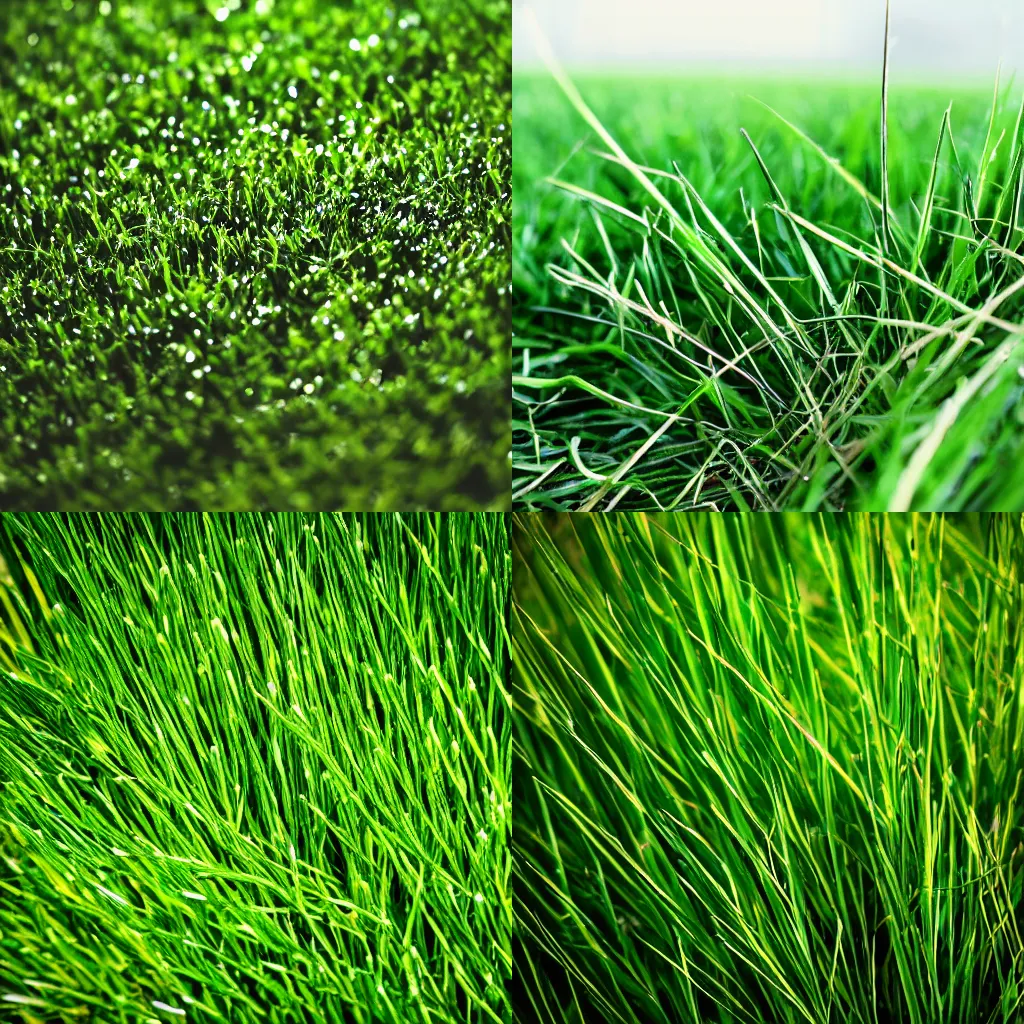 Prompt: a extreme close-up photograph of a beautiful green grass, shot on sony alpha dslr-a300, good lighting