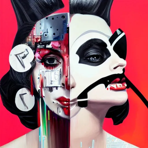 Prompt: portrait of Gaga-Vader hybrid by Sandra Chevrier