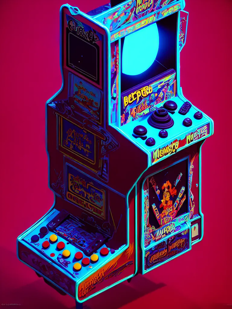 Image similar to retro arcade cabinet, moody::alejandro jodorowsky, studio ghibli, beeple and James Gilleard and Justin Gerard :: ornate, dynamic, particulate, intricate, elegant, highly detailed, centered, artstation, smooth, sharp focus, octane render, 3d