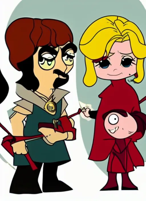 Prompt: tyrion lannister is a cartoon character in powerpuff girls