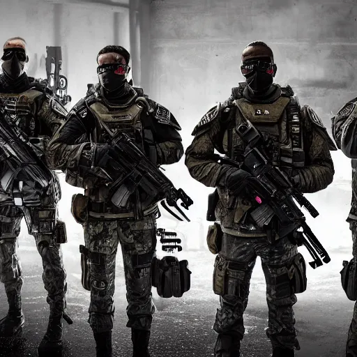 five special forces agents wearing body armor and | Stable Diffusion ...