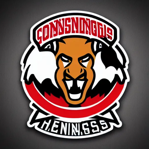 Image similar to high - end nba mascot logo of concussed convicts, featured on 9 9 designs