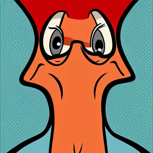 Image similar to cartoon pop art style, strong chin, handsome squidward portrait, vivid colors