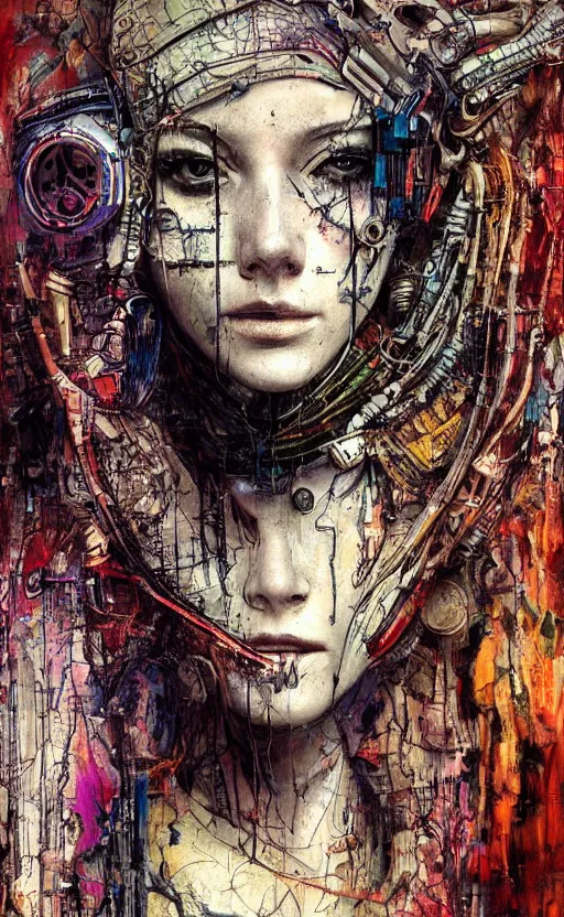 Prompt: woman made of mech mask rendered in unreal engine, cyberpunk, rave, scifi, painted by albrecht durer | bernard buffet | carne griffiths | wlop