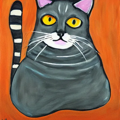 Image similar to painting of babushka cat