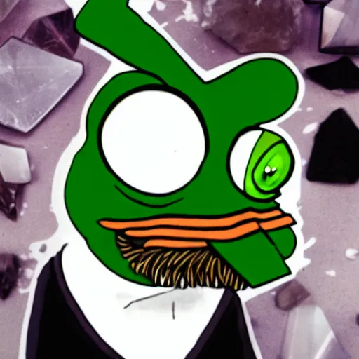 Image similar to pepe eating crystals