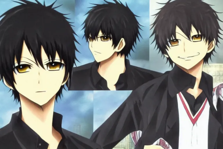 Prompt: kyoya hibari, short black hair, katekyo hitman reborn