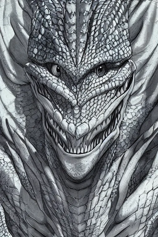 Image similar to lizardman, gray scales, anime, hd,