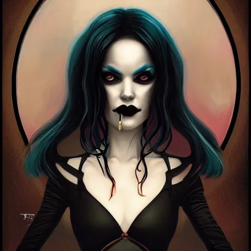 Image similar to lofi vampire goth demon portrait, digital art, Pixar style, by Tristan Eaton Stanley Artgerm and Tom Bagshaw.