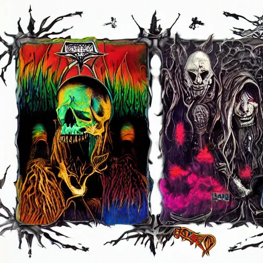 Image similar to colorful heavy metal band album art