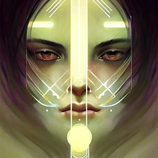Prompt: Chakra Diagram Face, glowing lines, detailed, intricate, elegant, highly detailed, digital painting, artstation, concept art, smooth, sharp focus, illustration, art by Krenz Cushart and Artem Demura and alphonse mucha