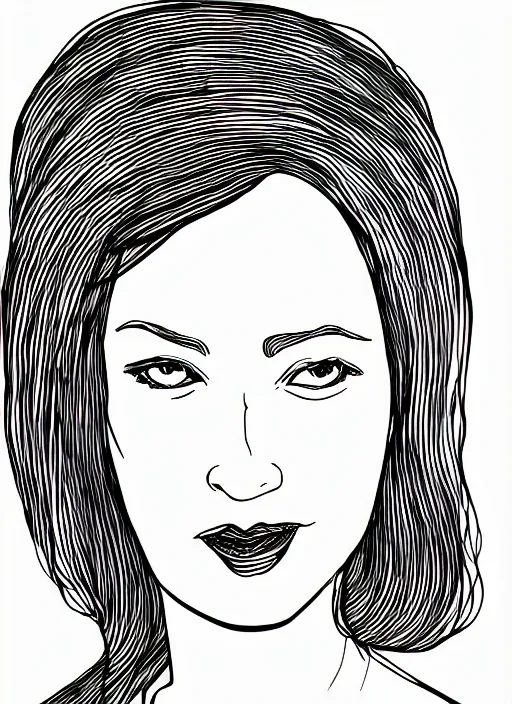 Image similar to single continuous line art drawing of a woman's portrait